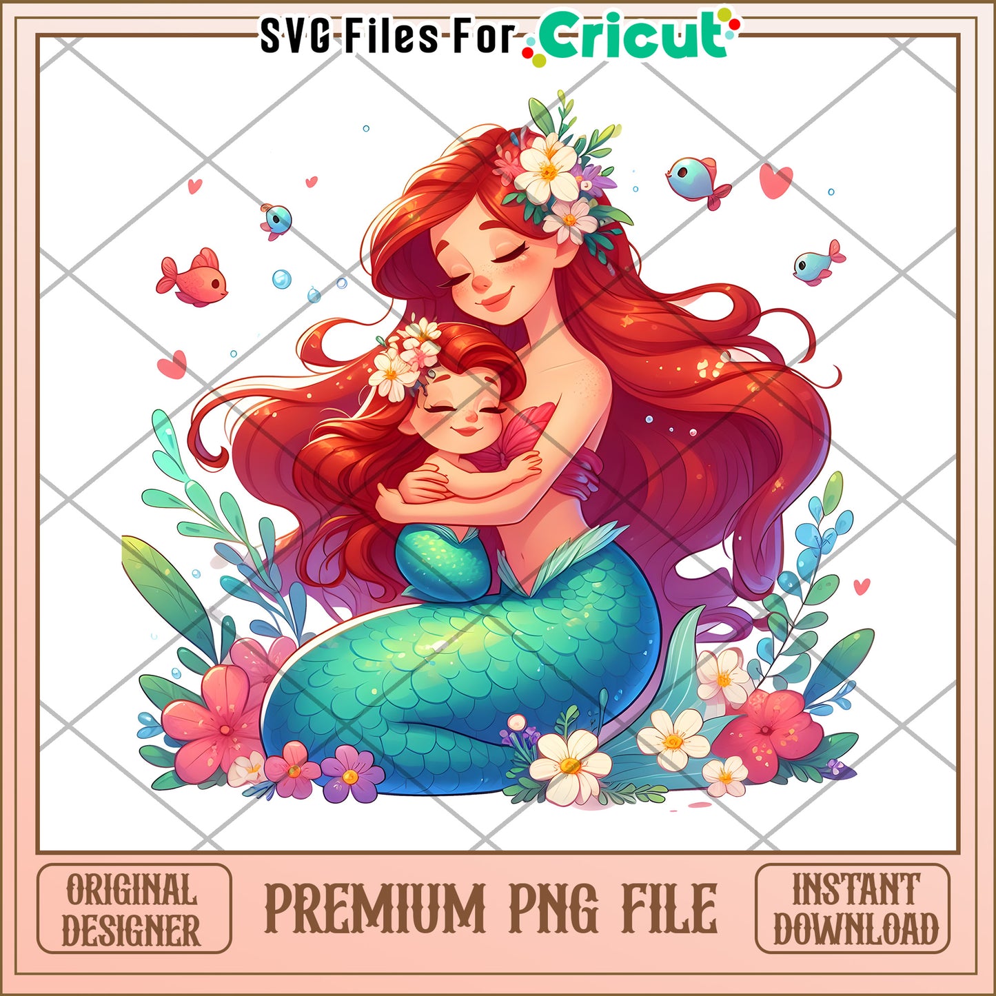Mermaid Mom & Baby PNG Sublimation