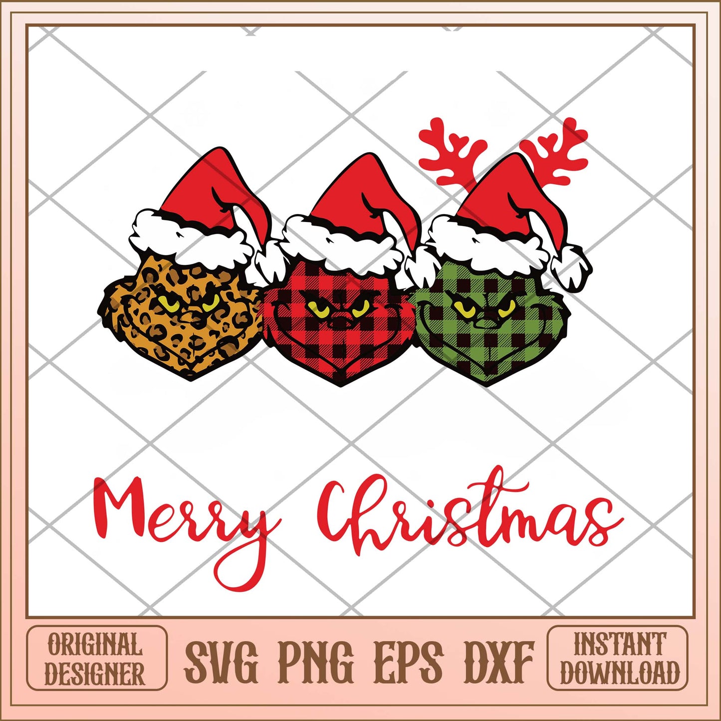 Merry Christmas Grinch svg, Flannel Grinch Christmas svg