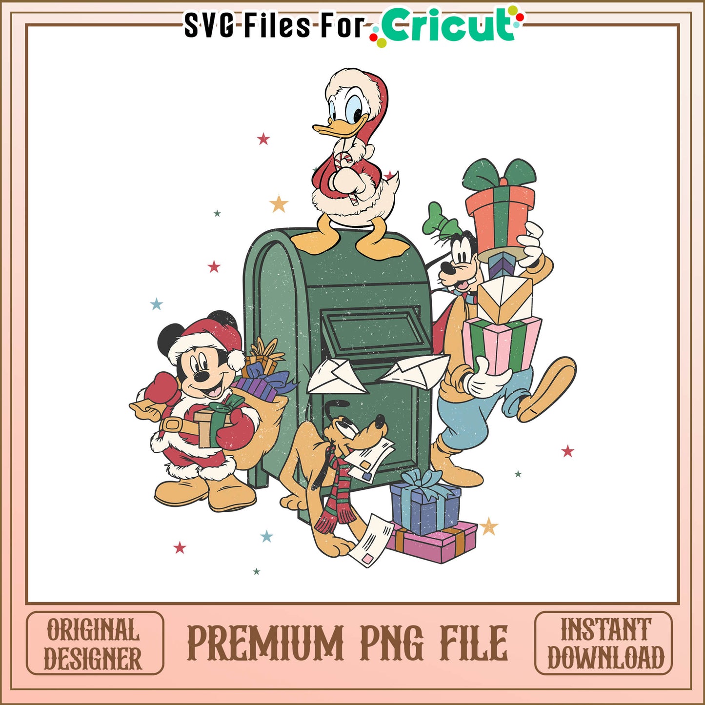 Merry christmas mailbox disney png, disney christmas presents png