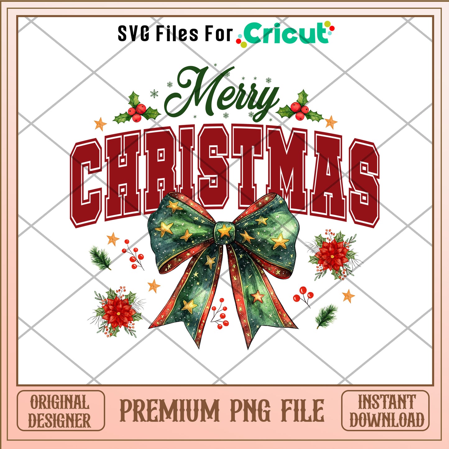 Merry christmas png, green christmas bow png, christmas png