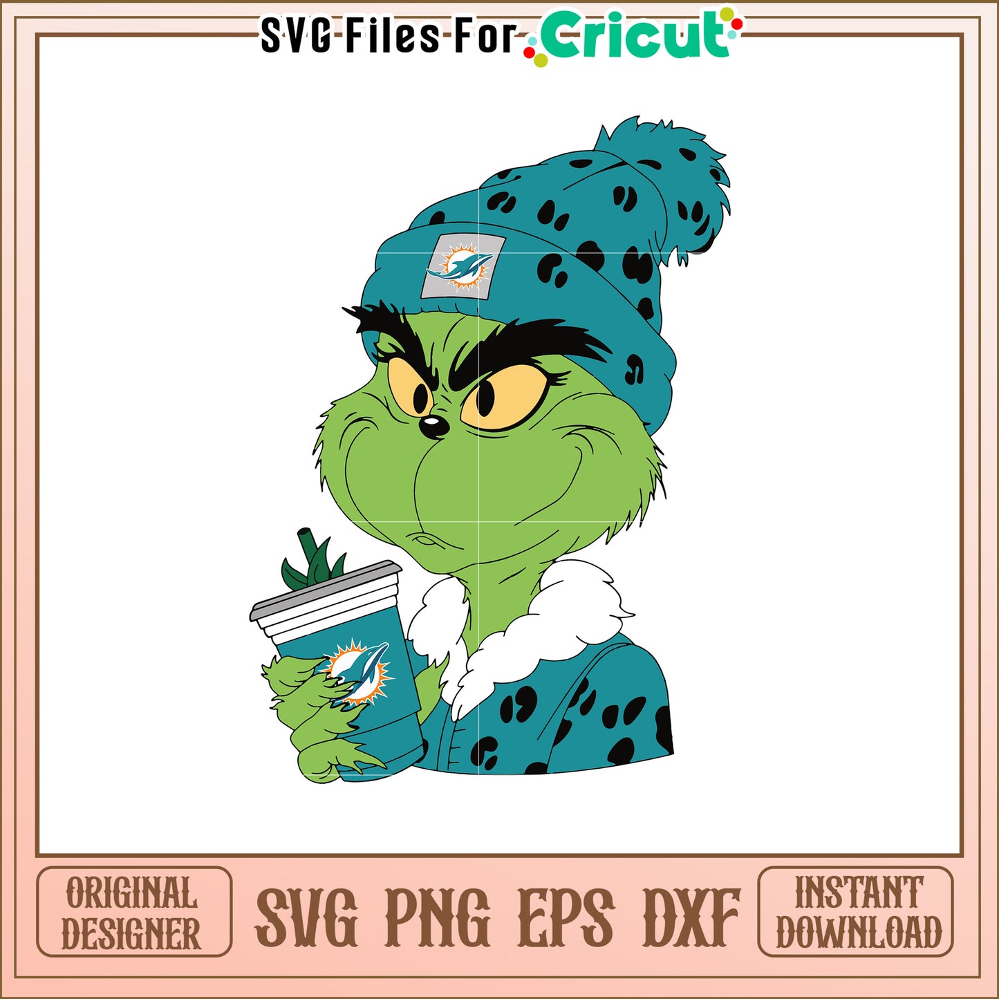 Miami Dolphins Grinch SVG Cheerful Holiday Design
