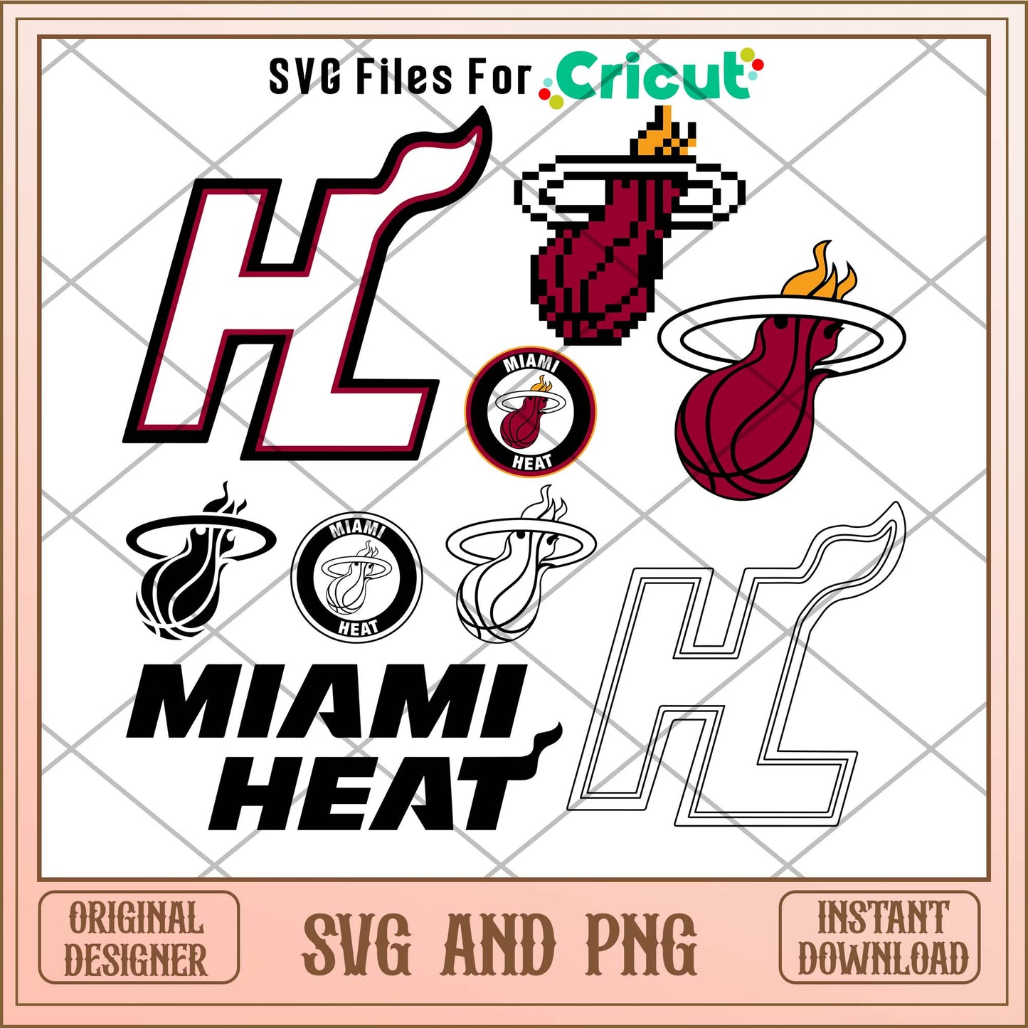 Miami Heat ball svg, Miami Heat svg bundle, NBA svg