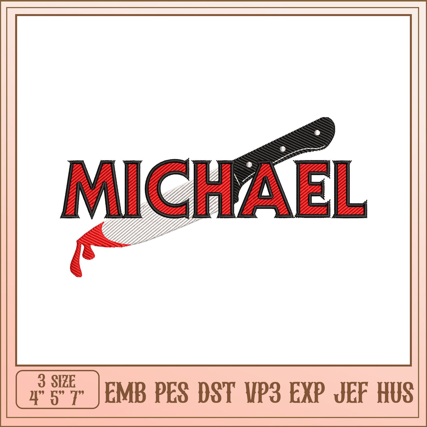 Michael Knife Embroidery Design