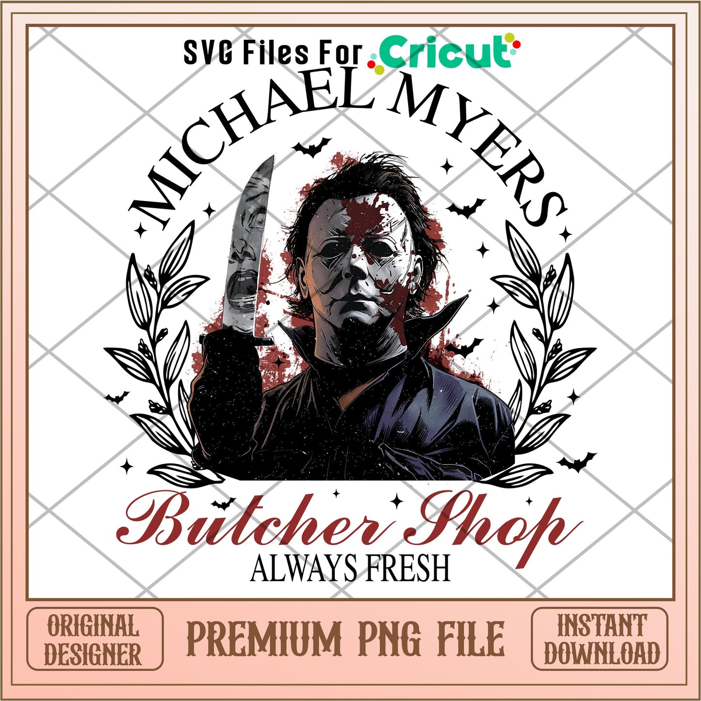 Michael Myers Butcher Shop png, Horror characters png, digital download (2)