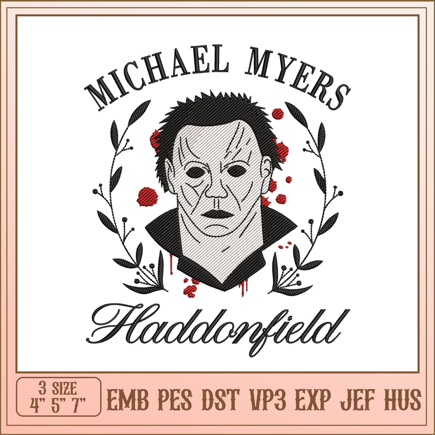 Michael Myers Haddonfield Embroidery Design Digital Download