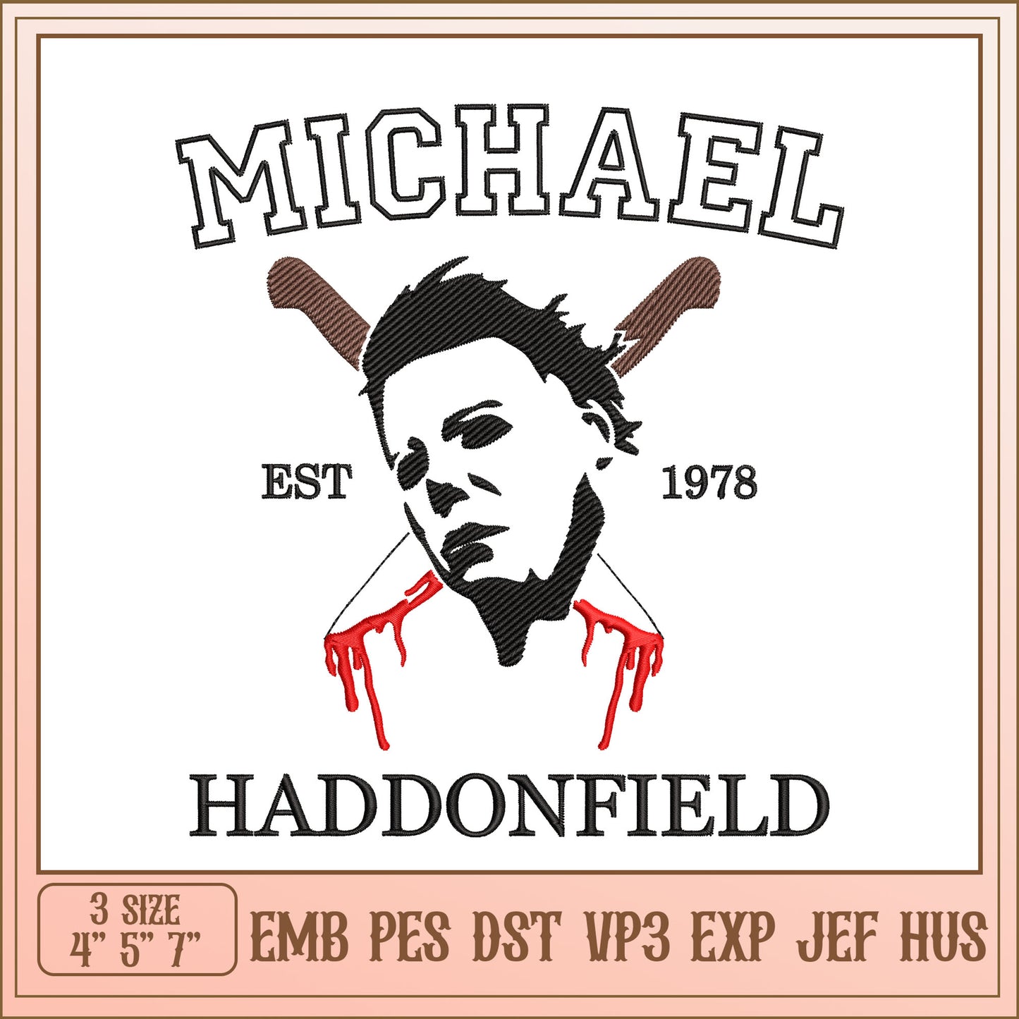 Michael Myers Halloween Embroidery Design