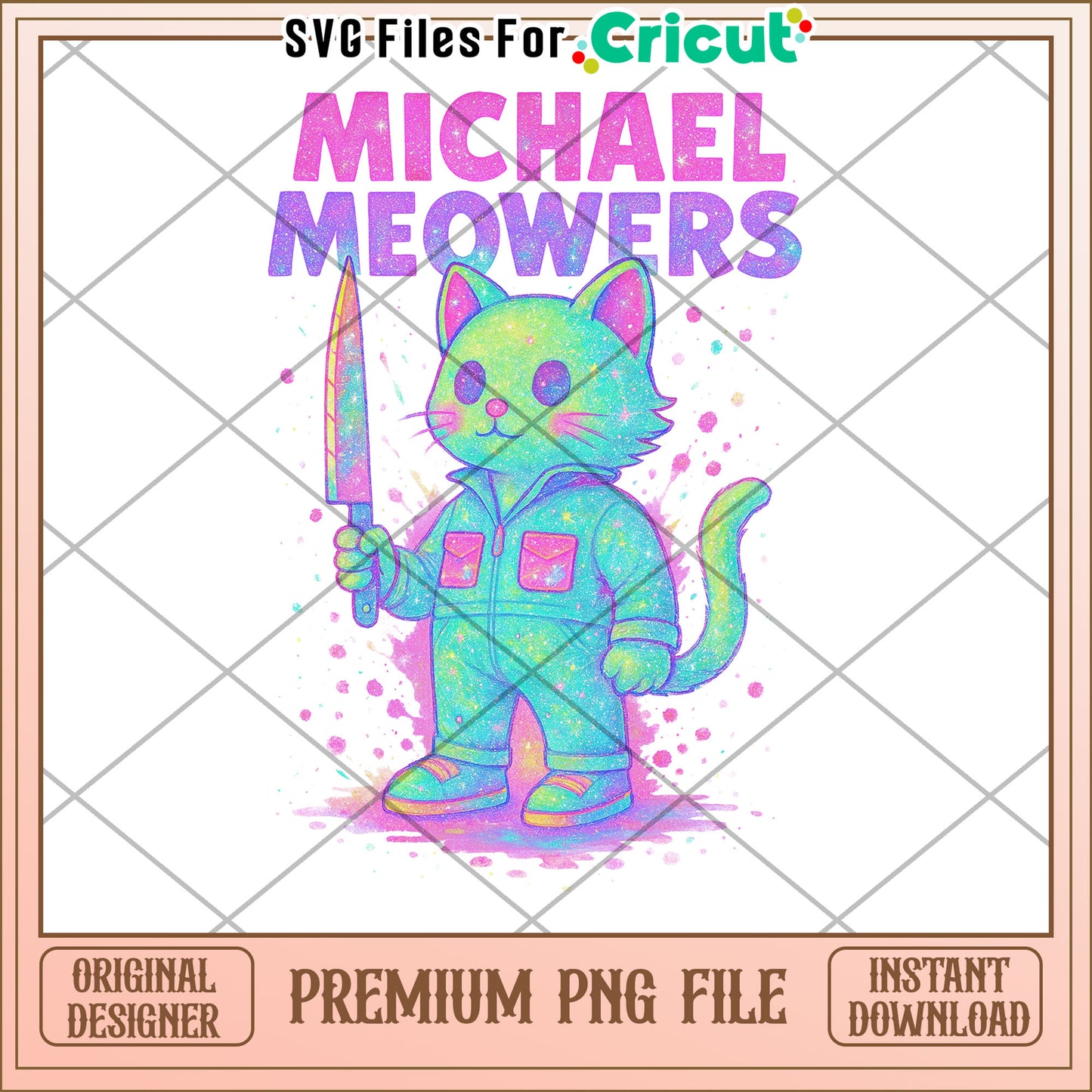 Michael meowers neon png, halloween characters png, halloween cartoons png