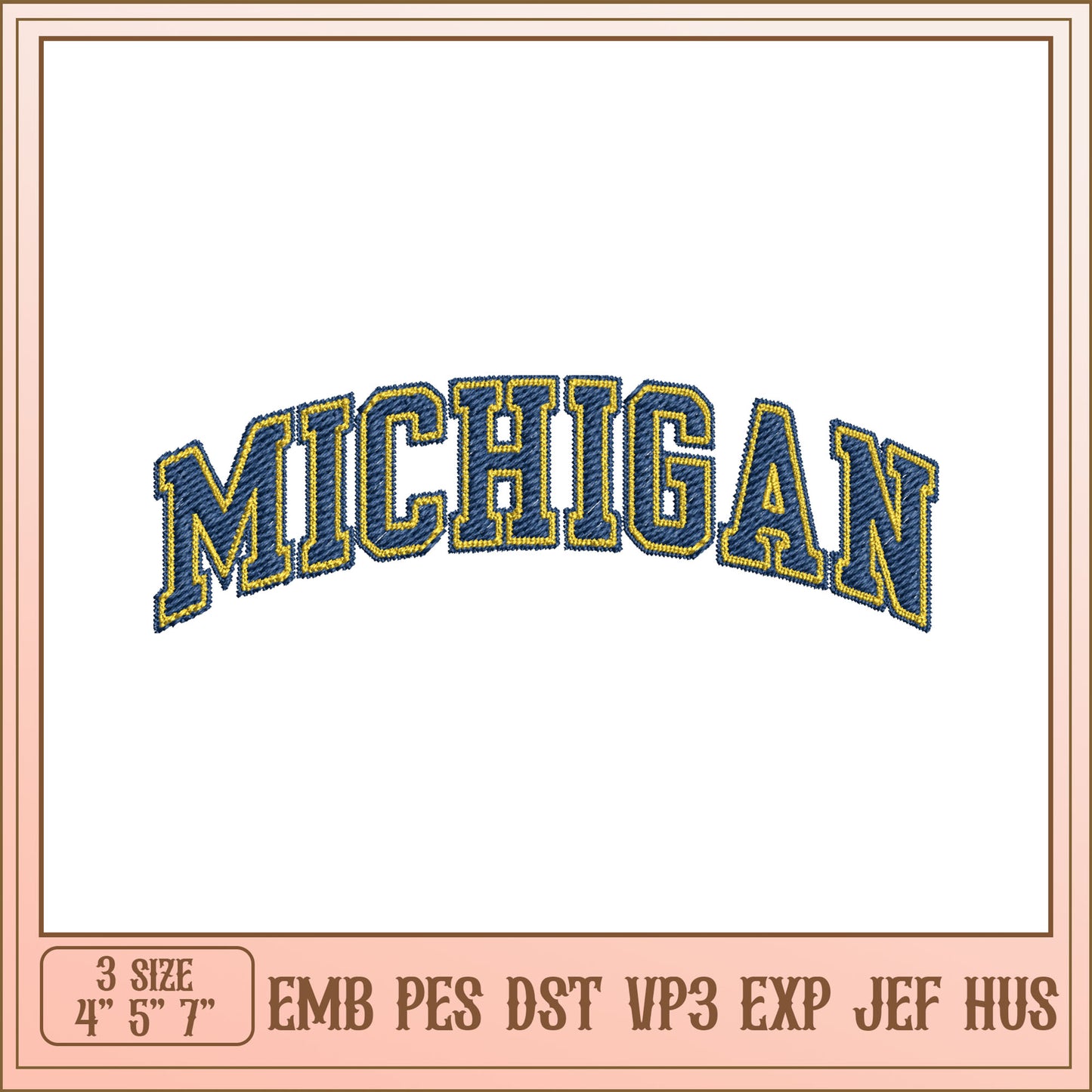 Michigan Embroidery Design