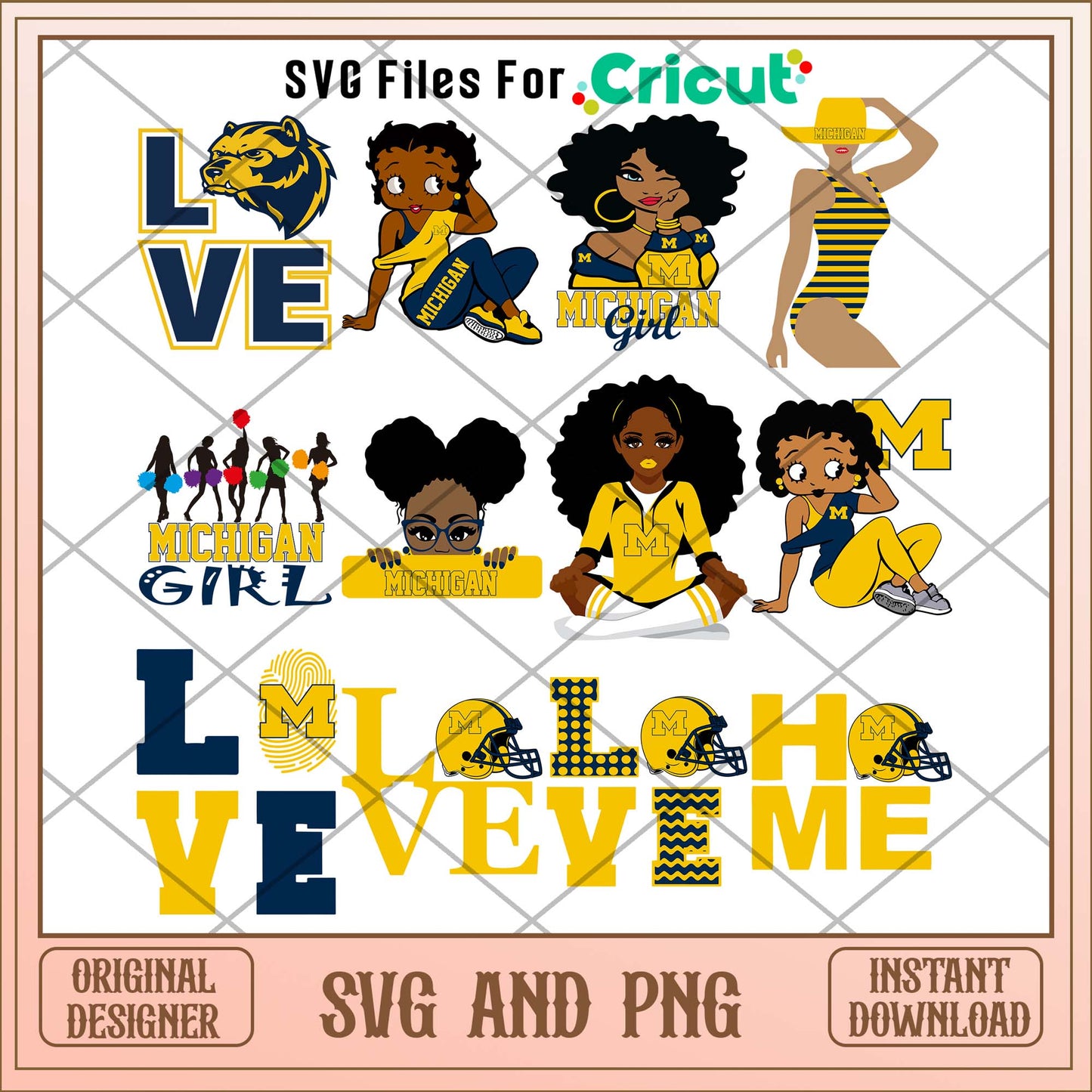 Michigan Wolverines girl svg, Michigan Wolverines svg bundle, NCAA svg