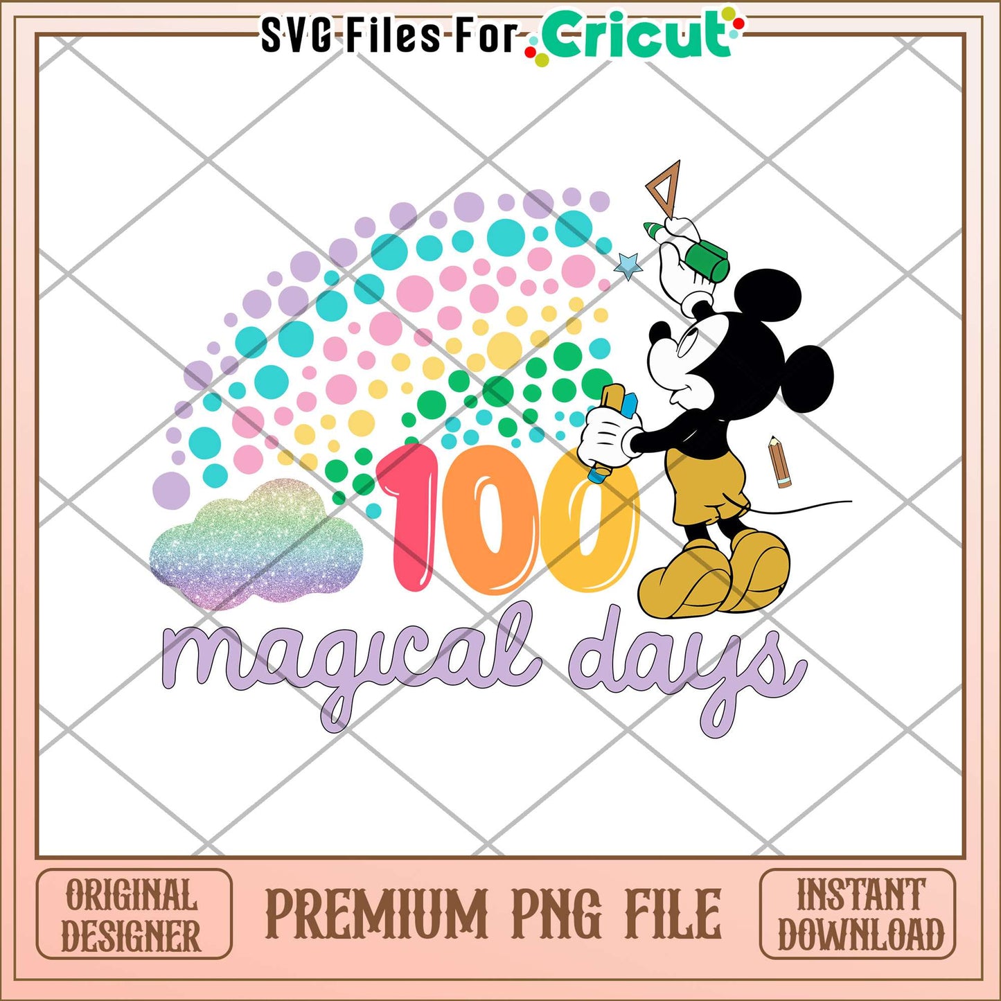 Mickey 100 magical days png, magic school png, disney png