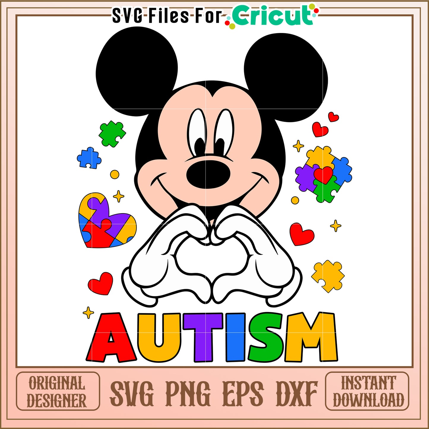 Mickey Autism SVG Design Instant Download