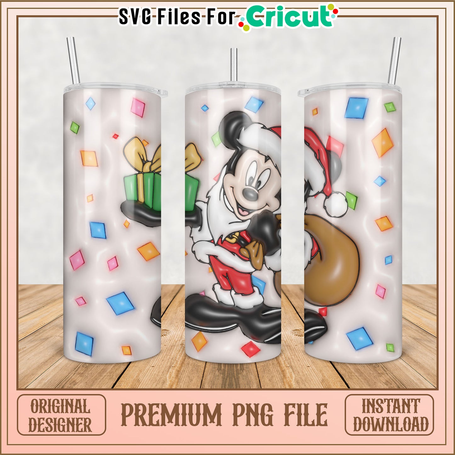 Mickey Christmas Tumbler PNG