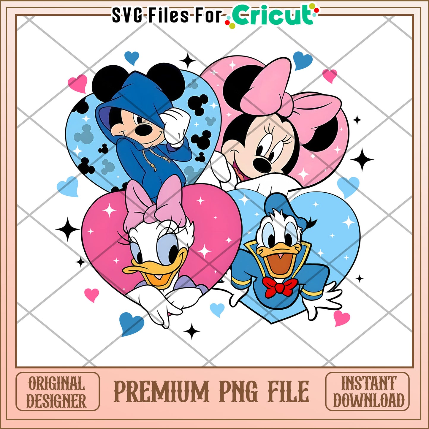 Mickey Minnie Daisy Donald PNG