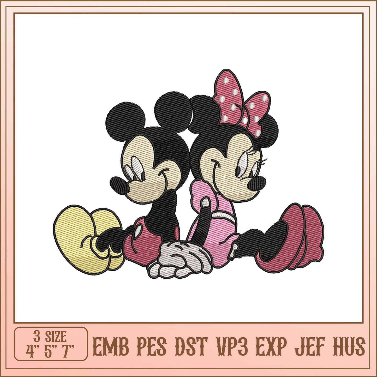 Mickey Minnie Embroidery Design