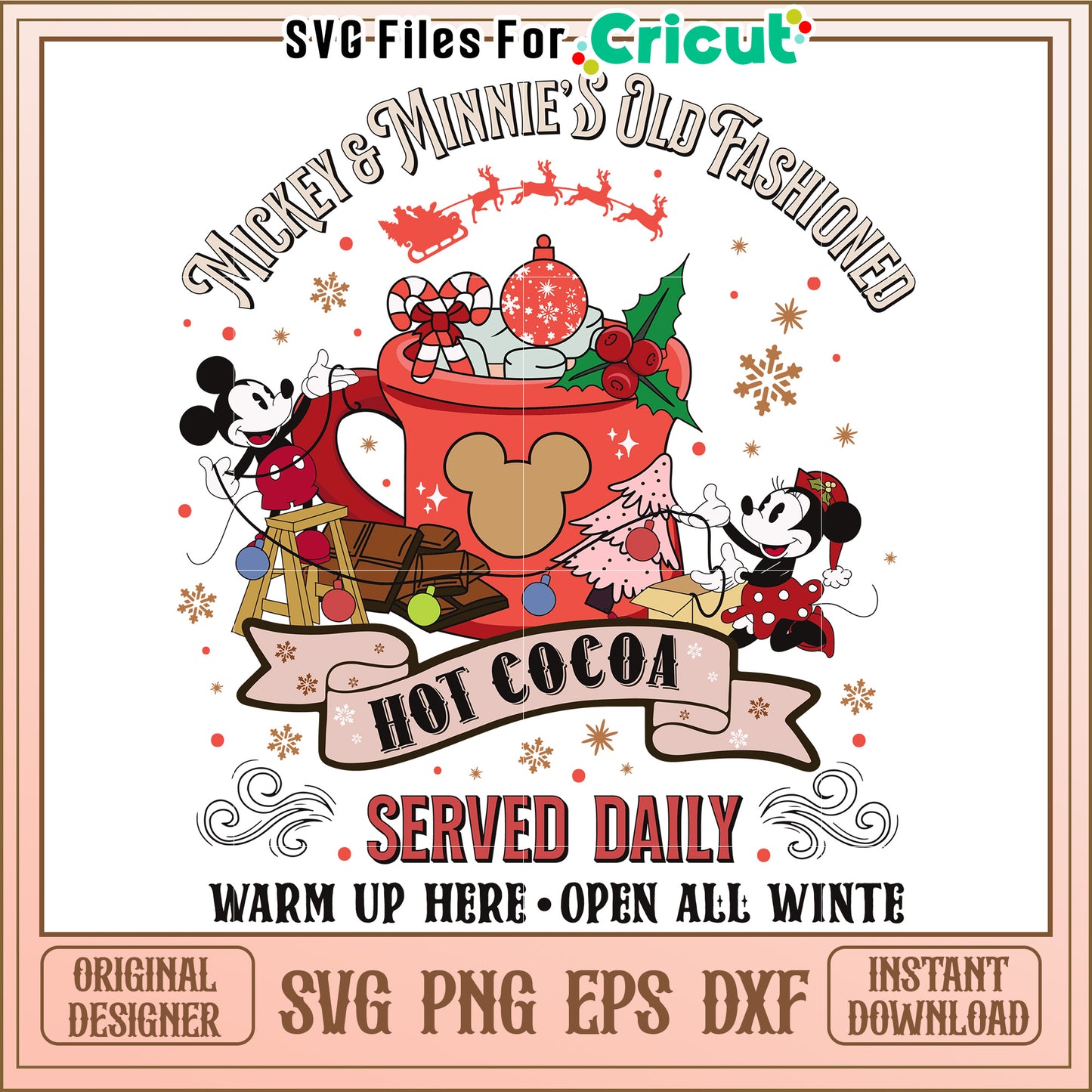 Mickey Minnie Hot Cocoa SVG Design