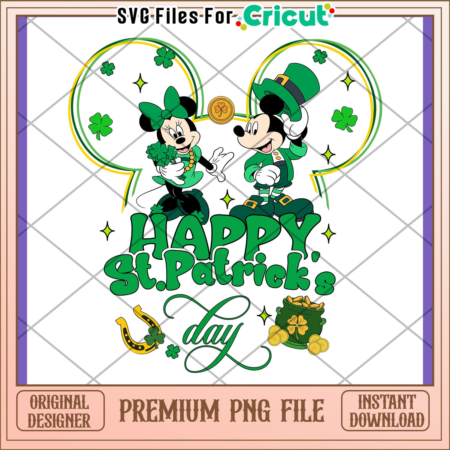 Mickey Minnie St Patricks Day PNG