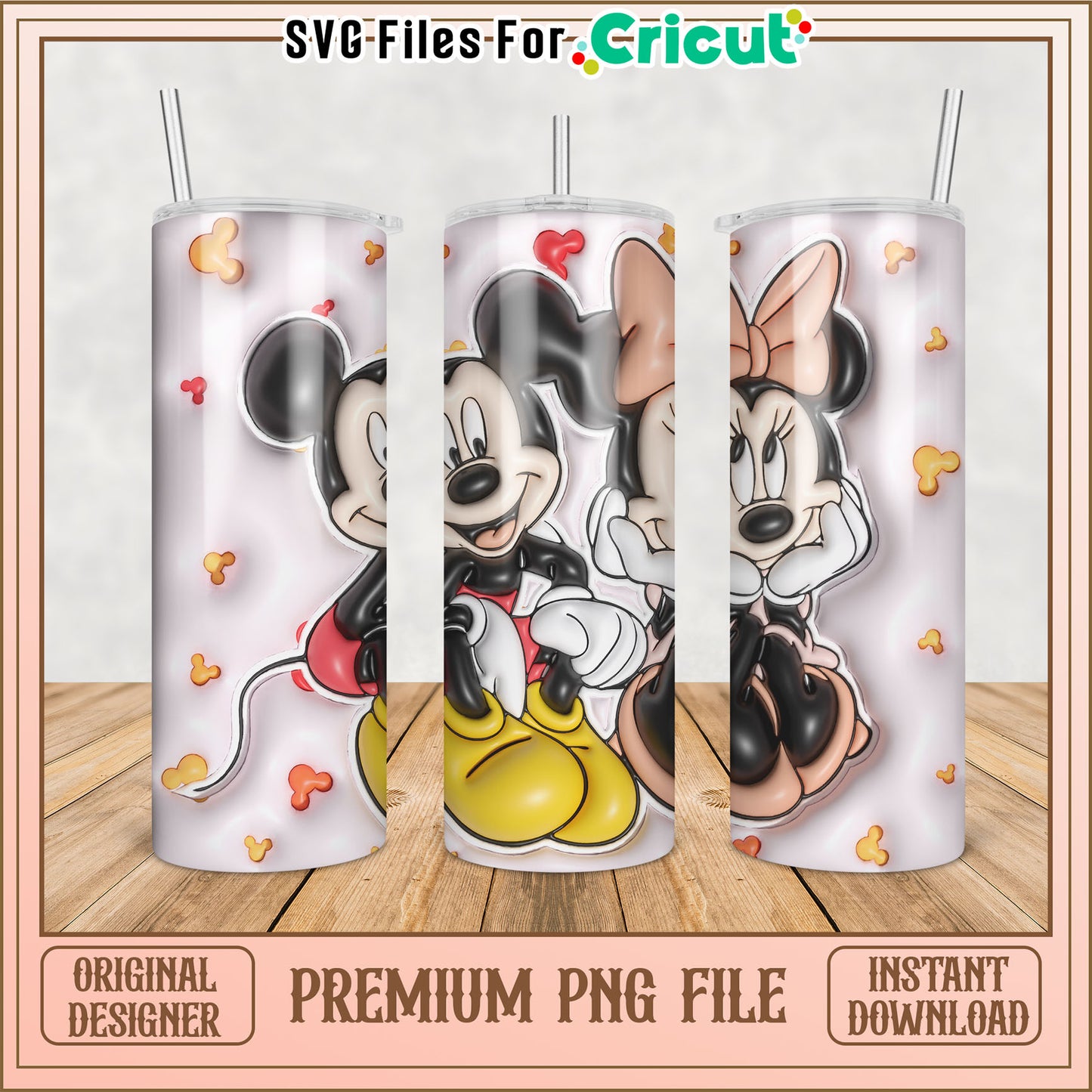 Mickey Minnie Tumbler PNG Design