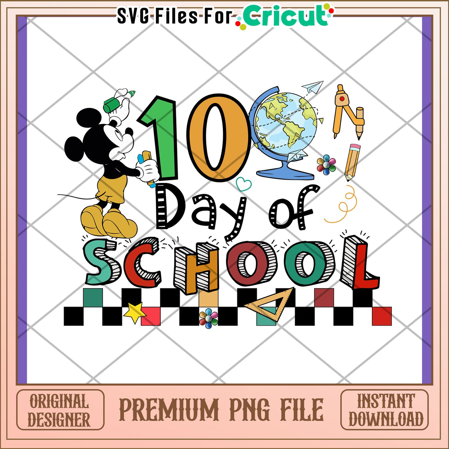 Mickey Mouse 10th Day of School PNG