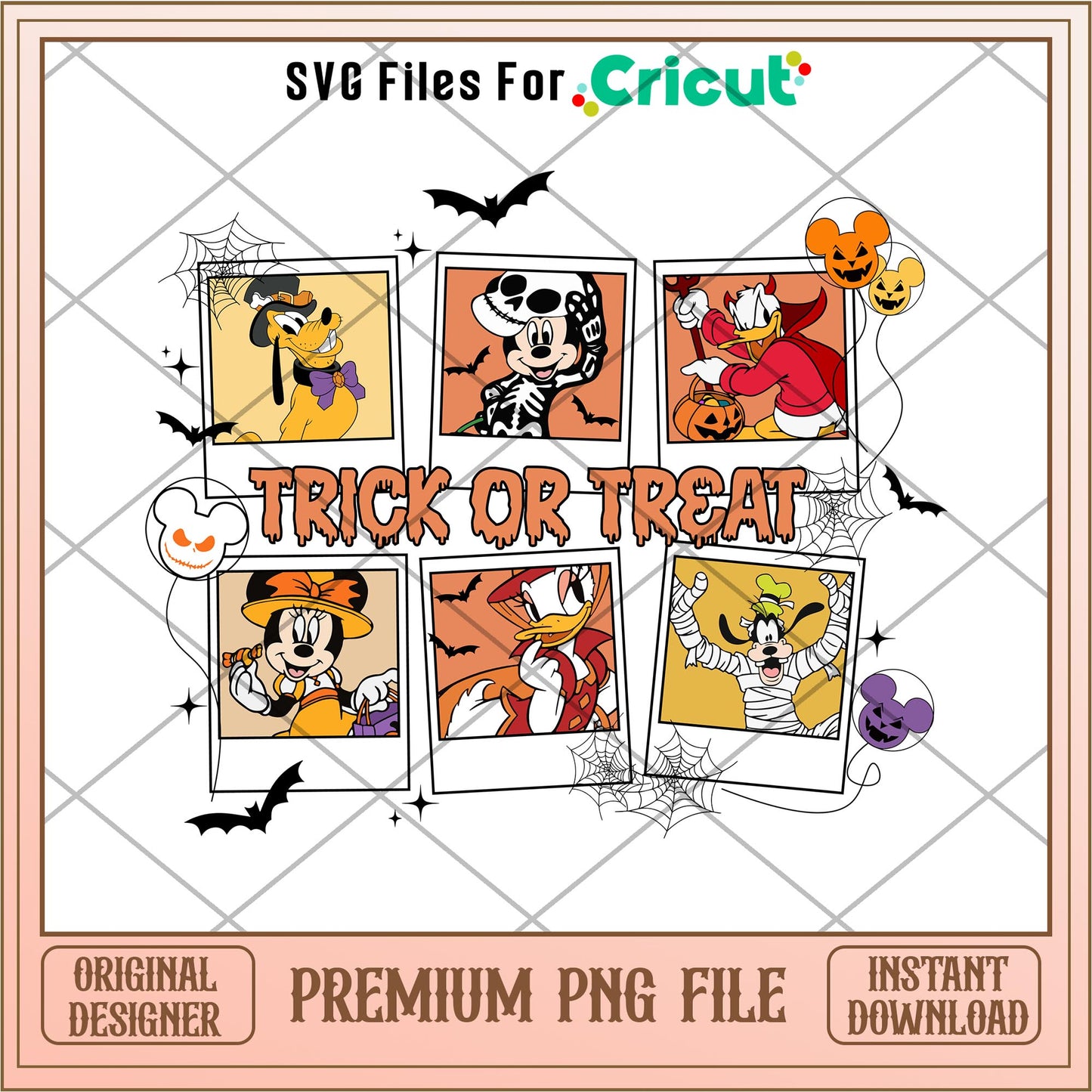 Mickey Mouse And Friends Trick or Treat png, Disney characters png, Digital Download