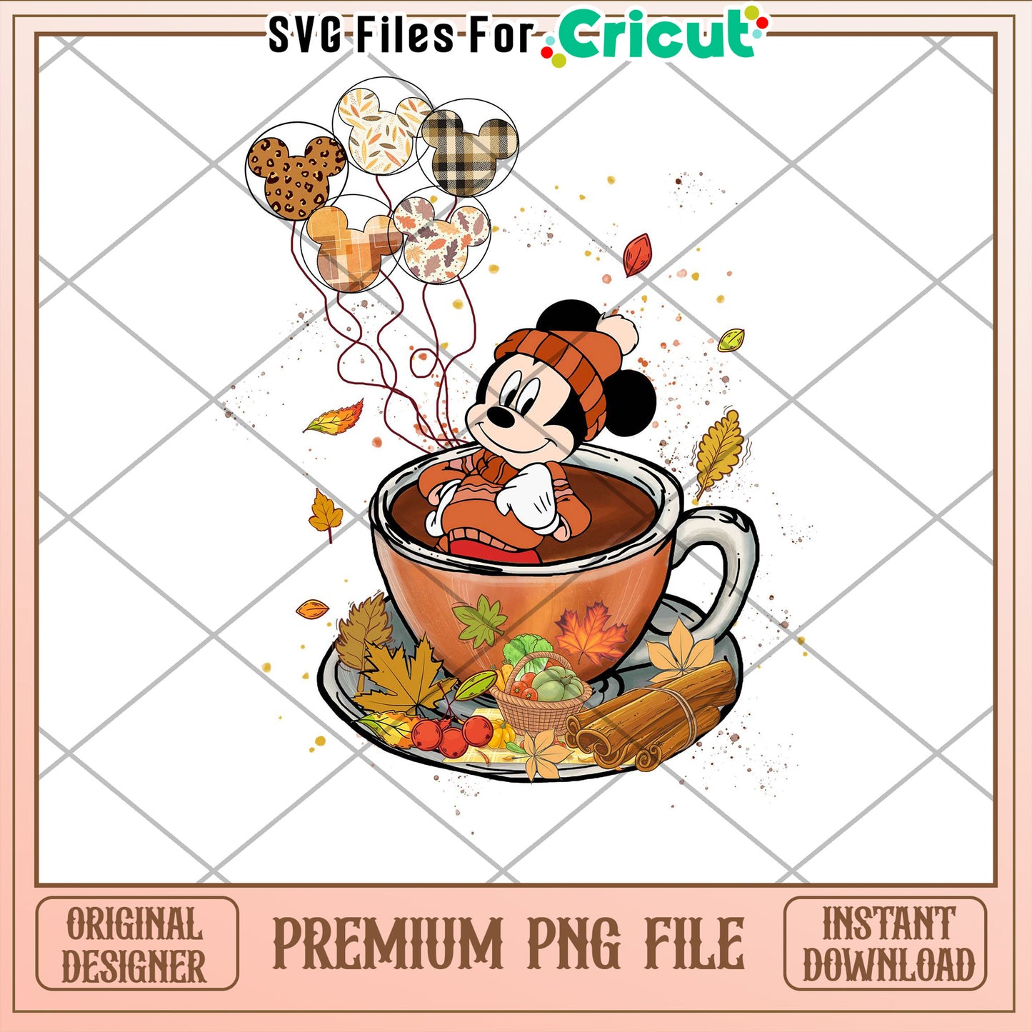 Mickey Mouse Autumn PNG Cricut