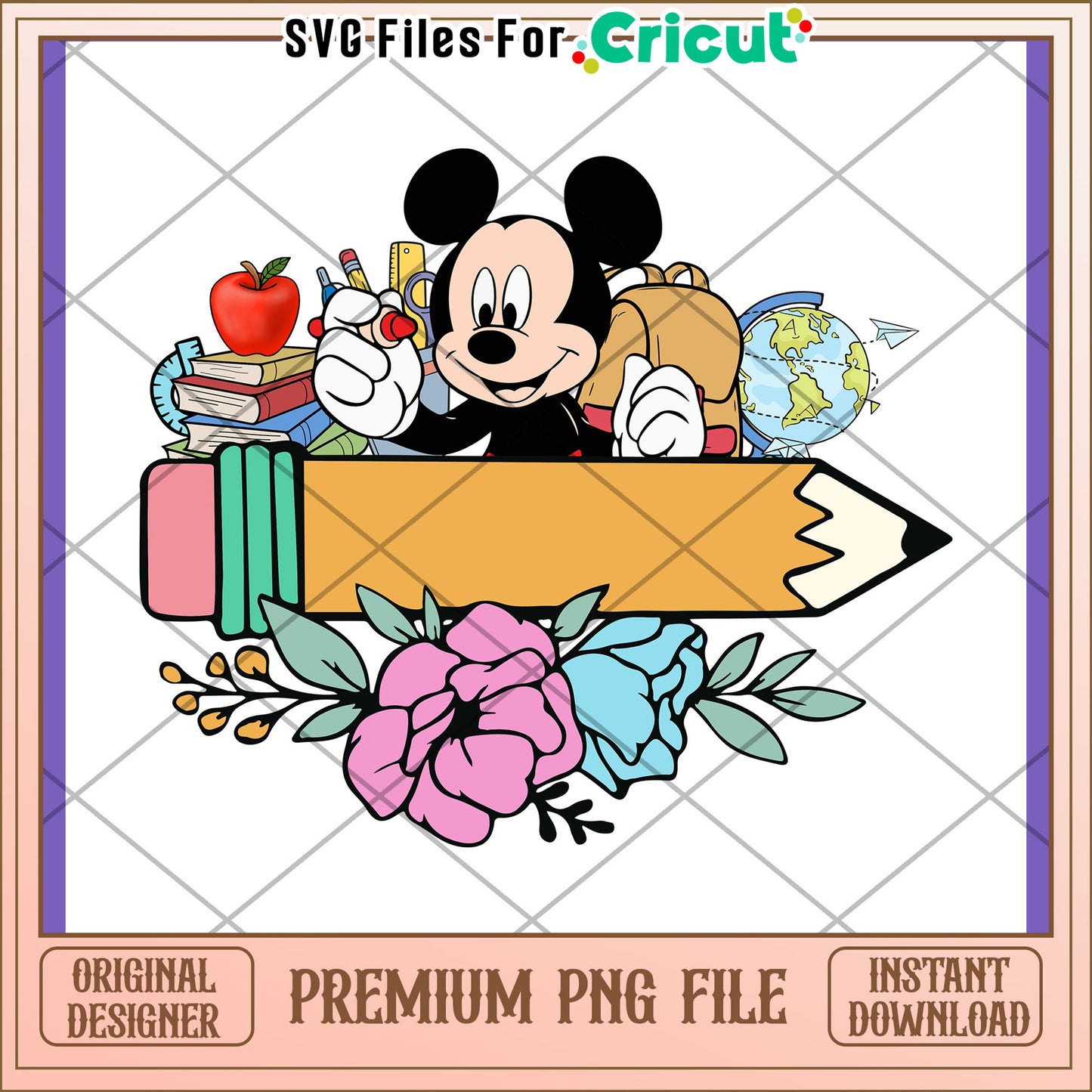 Mickey Mouse Back to School PNG