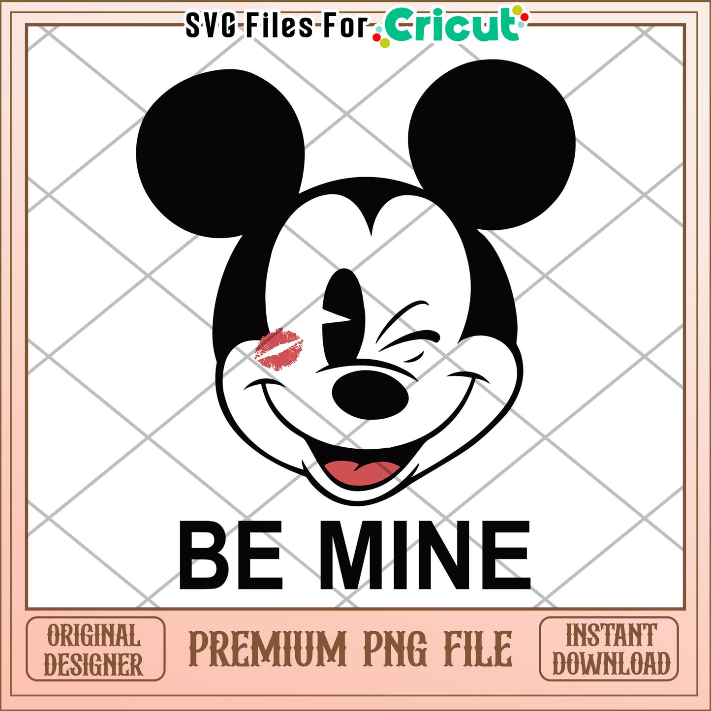 Mickey Mouse Be Mine PNG Valentine