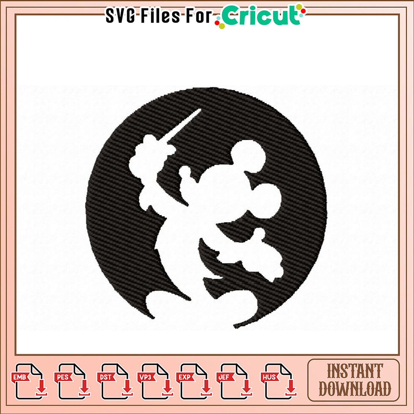 Mickey Mouse Conductor Embroidery Design