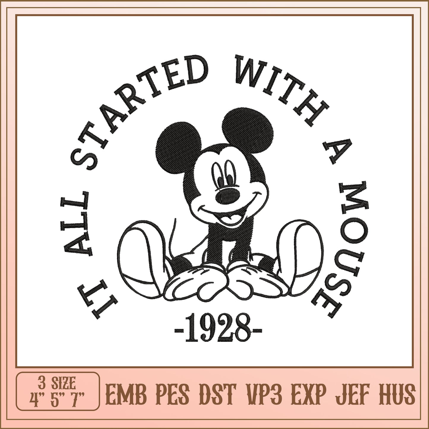 Mickey Mouse Embroidery Design