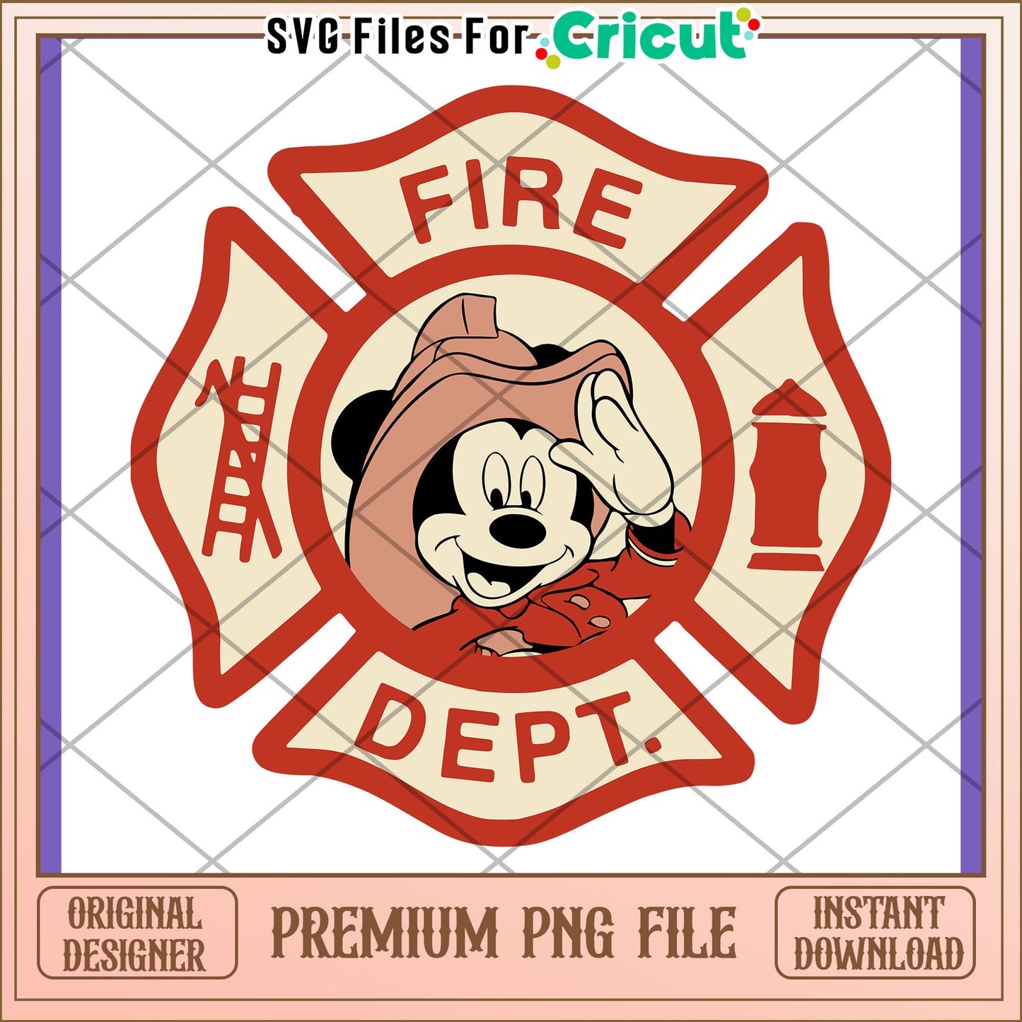Mickey Mouse Firefighter PNG Design