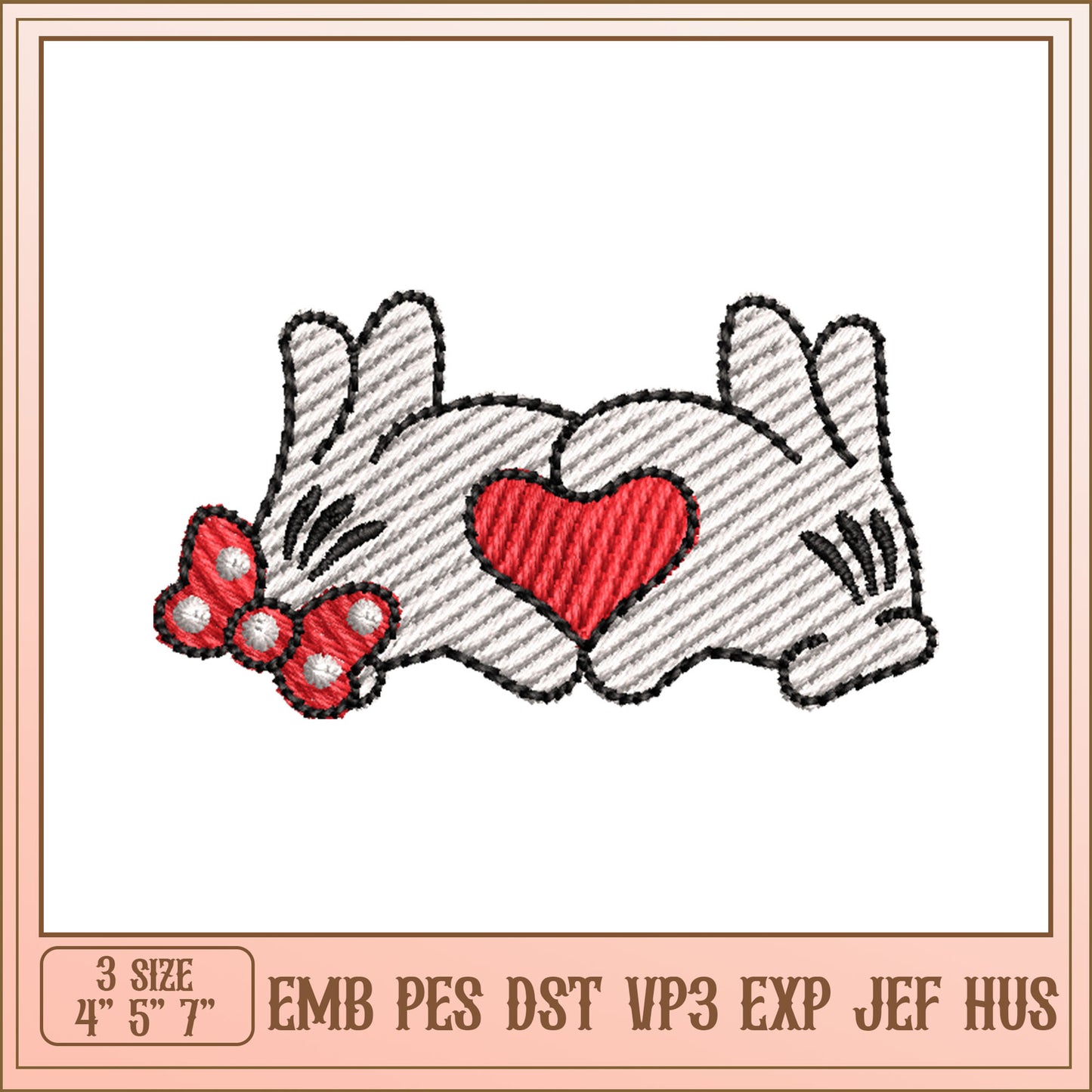 Mickey Mouse Hands Embroidery Design