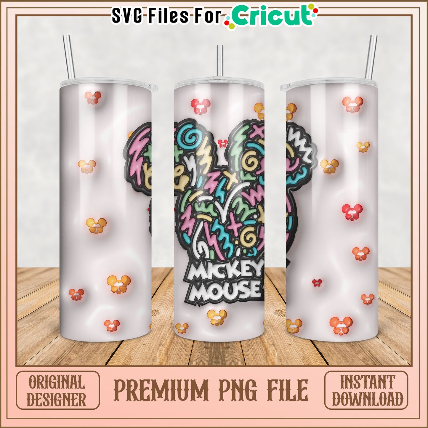 Mickey Mouse PNG Sublimation Tumbler Design