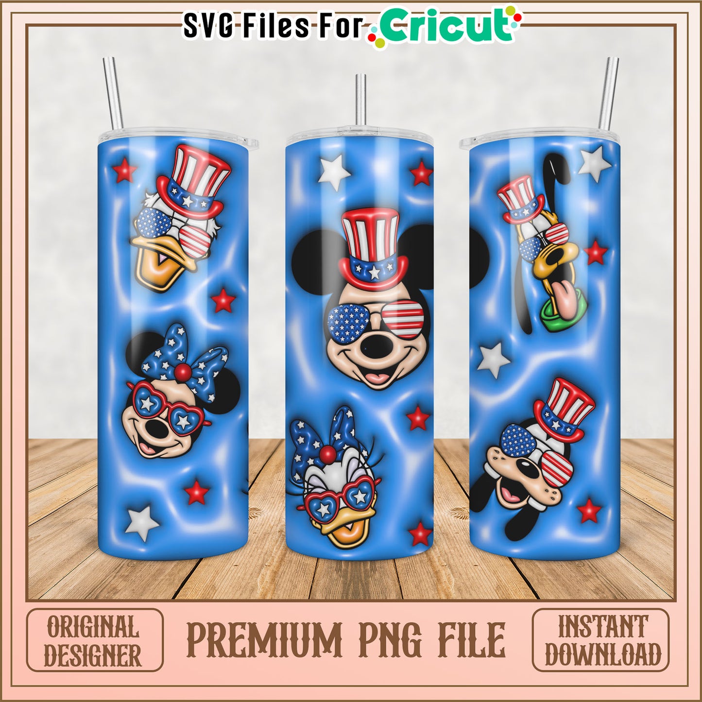 Mickey Mouse Tumbler Design PNG Files for Cricut Instant Download