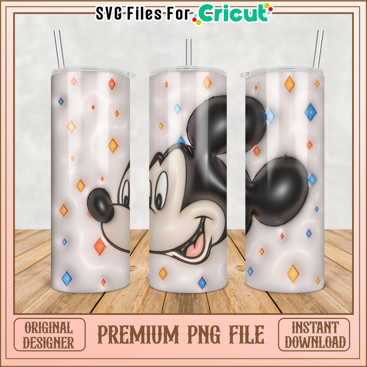 Mickey Mouse Tumbler PNG Design for Cricut Instant Download