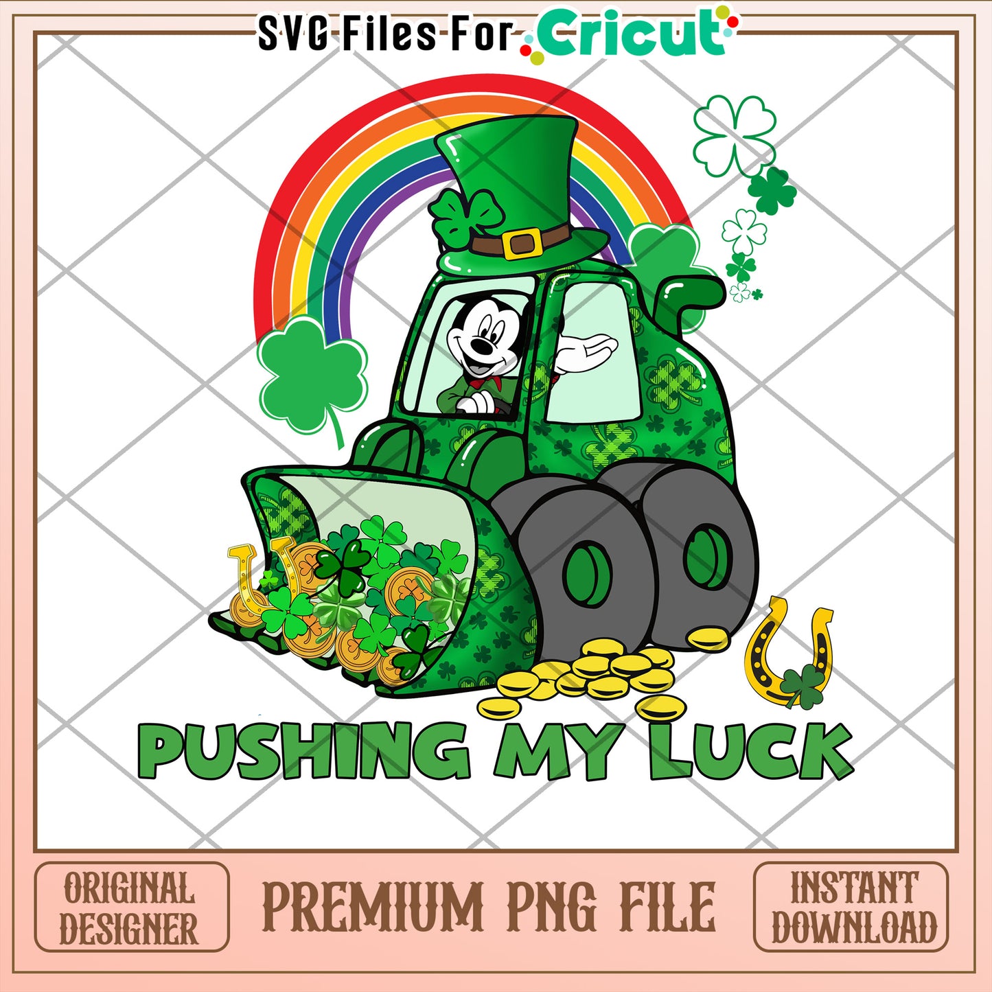 Mickey St Patricks Day PNG Pushin Luck