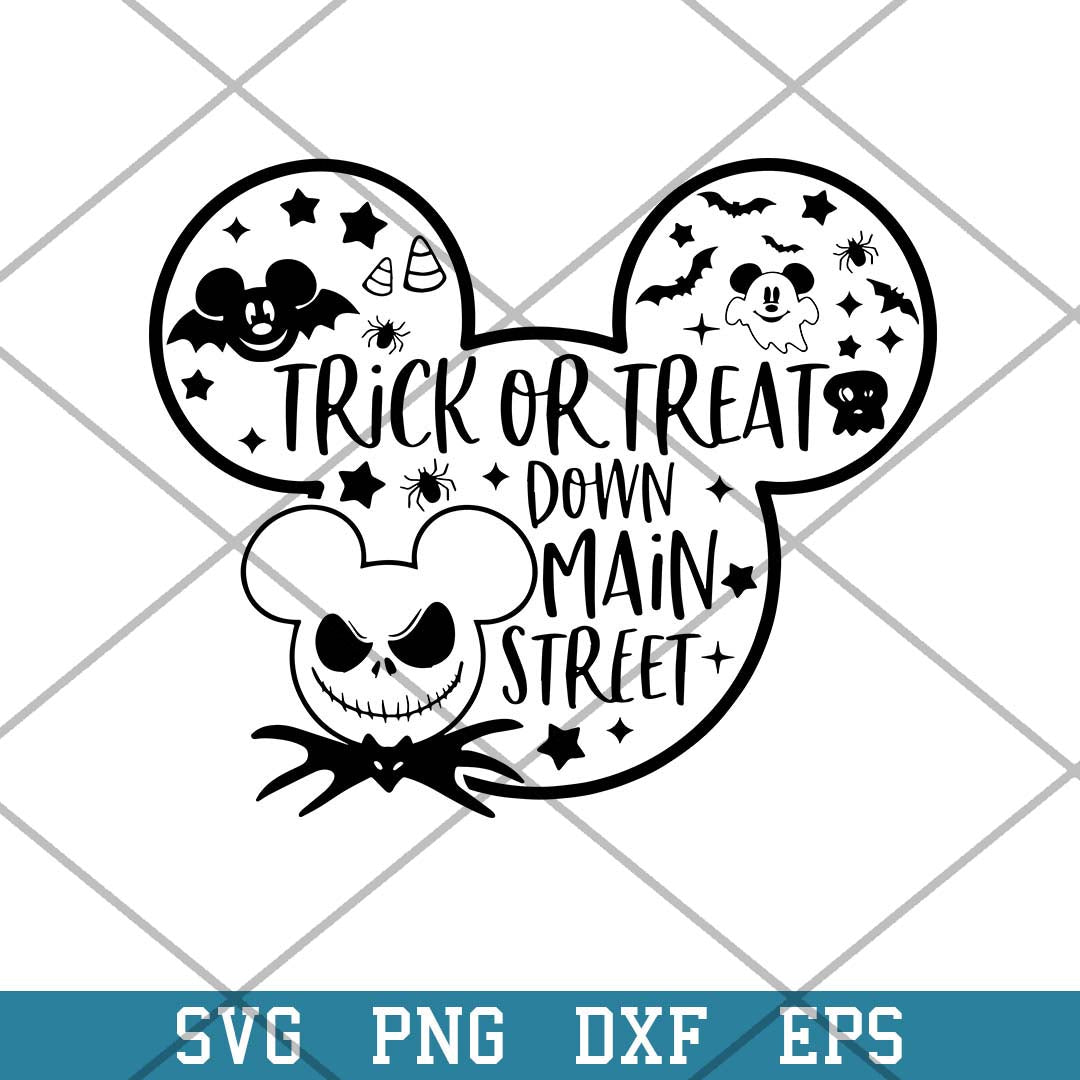 Mickey Trick Or Treat Down Main Street Svg, Halloween Svg-Svgfilesforcricut