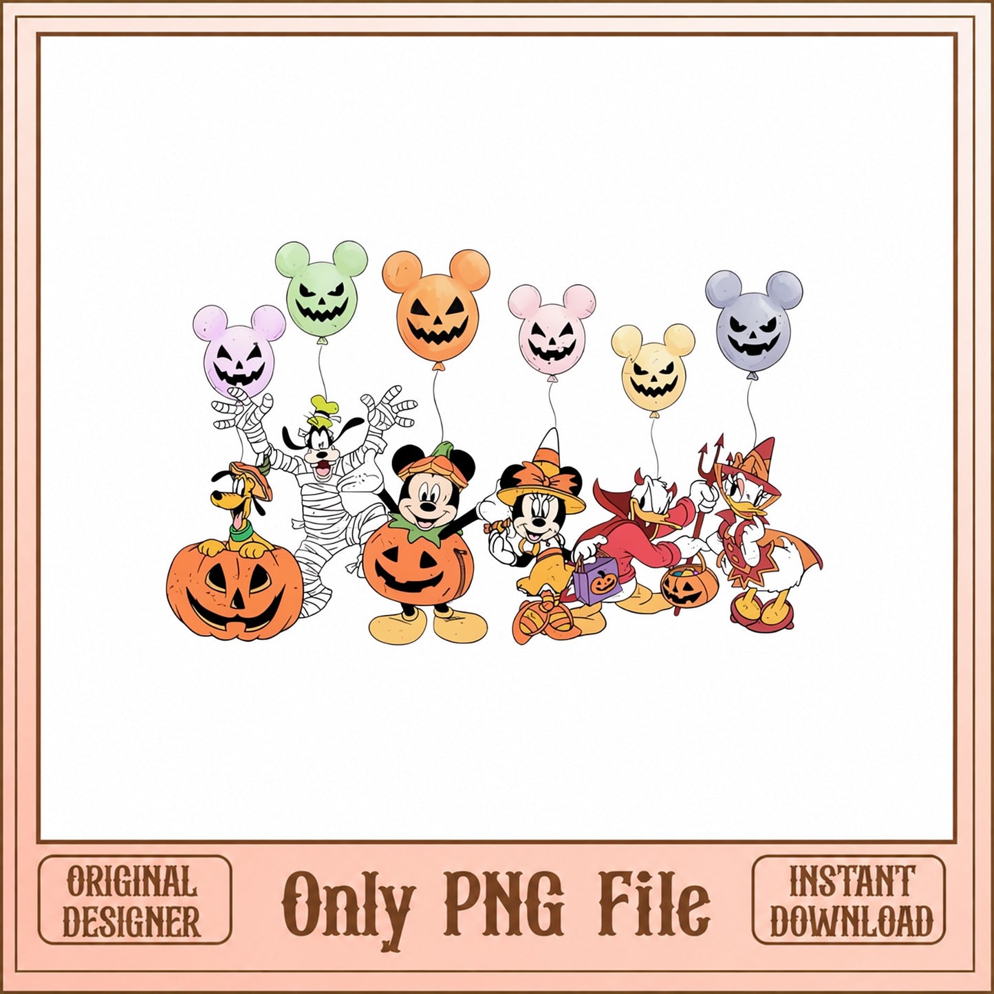 Mickey And Friends Halloween PNG, Disney Characters, Pumpkin PNG