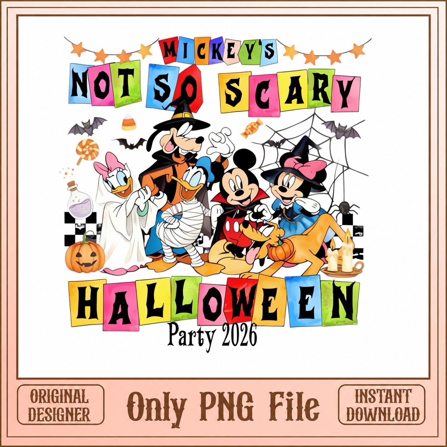Mickey And Friends Halloween PNG, Disney Not So Scary, Party PNG