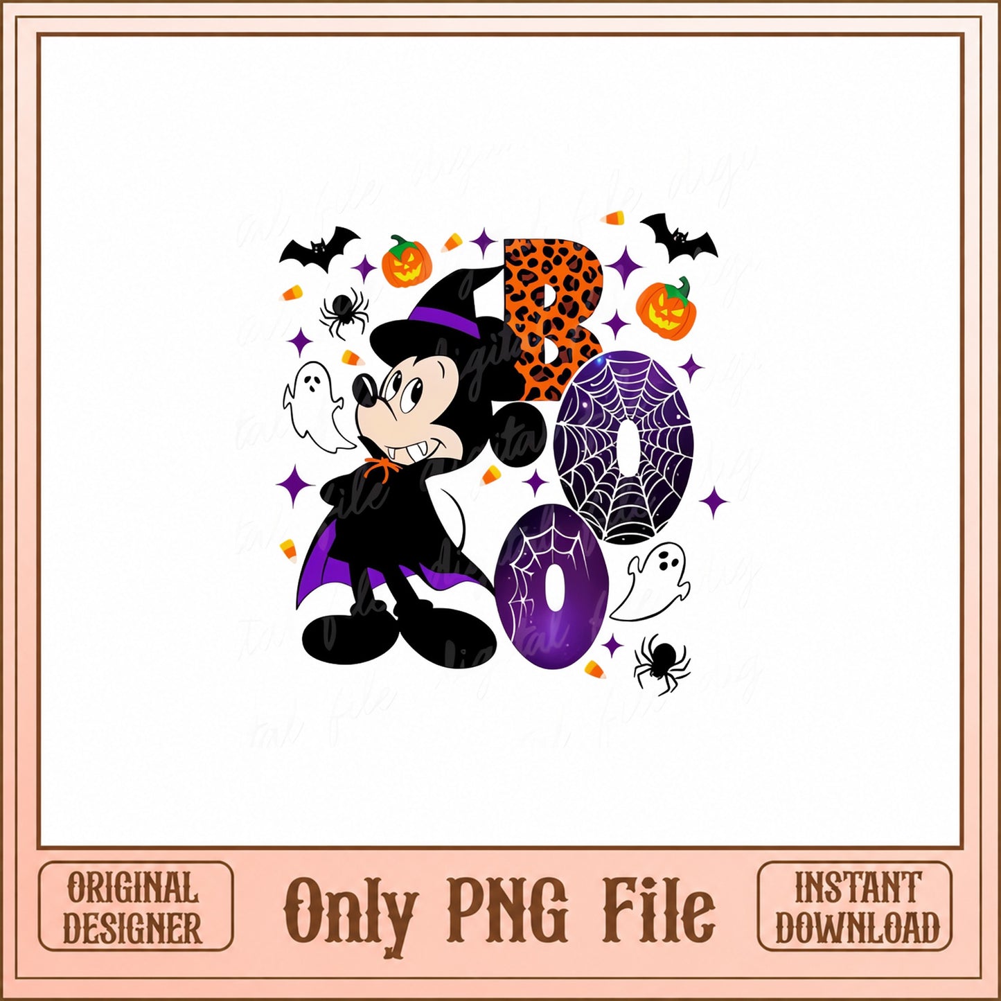 Mickey Mouse Halloween Boo PNG, Disney Witch PNG, Spooky PNG
