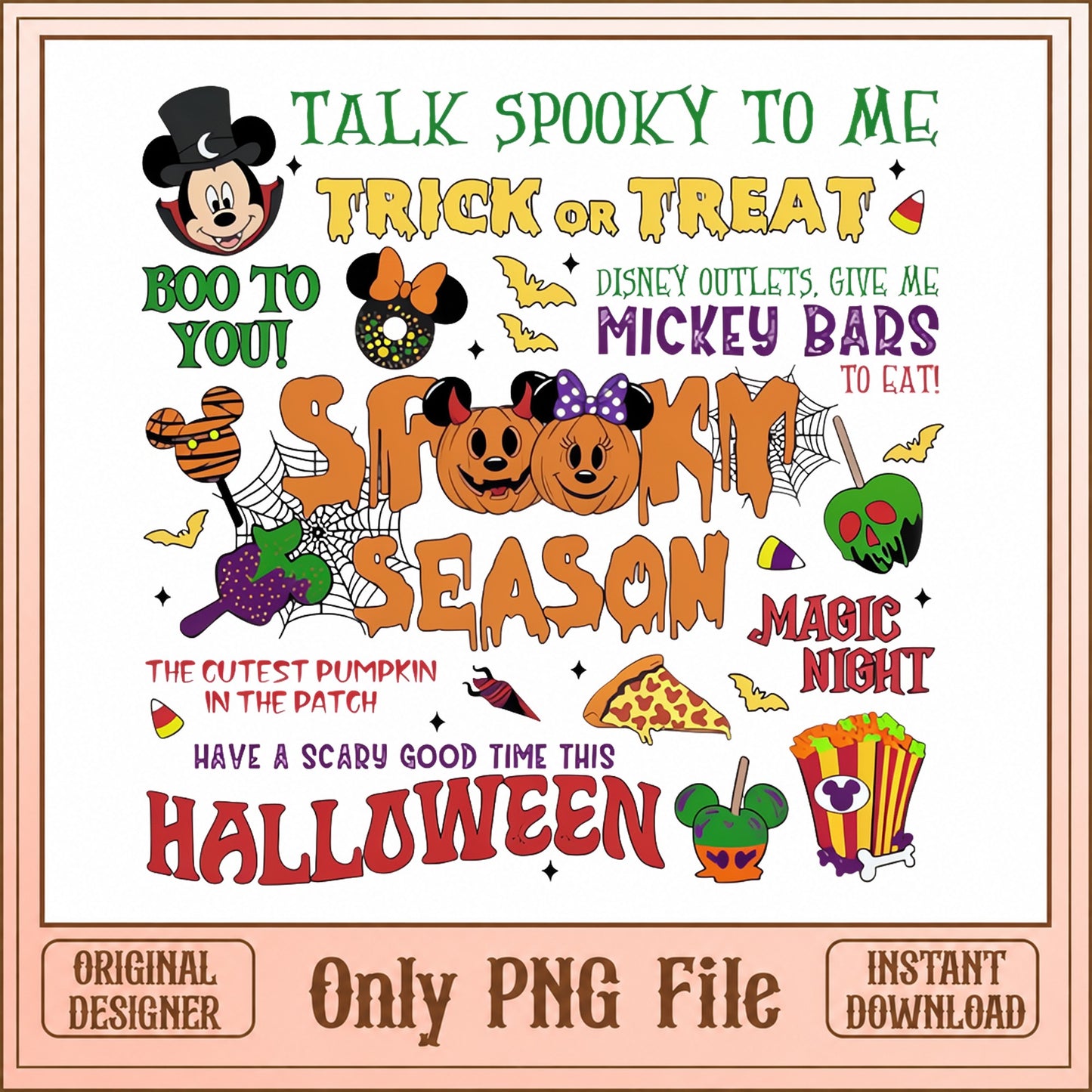 Mickey Mouse Halloween PNG Bundle, Disney Spooky Season, Trick Or Treat PNG