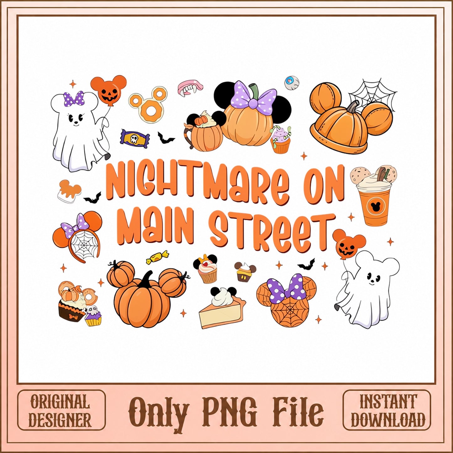 Mickey Mouse Halloween SVG Bundle, Nightmare Main Street, PNG
