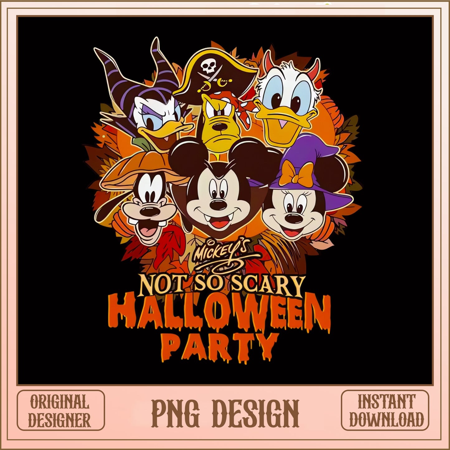 Mickey Not So Scary Halloween Party PNG, Disney Friends PNG, Halloween PNG