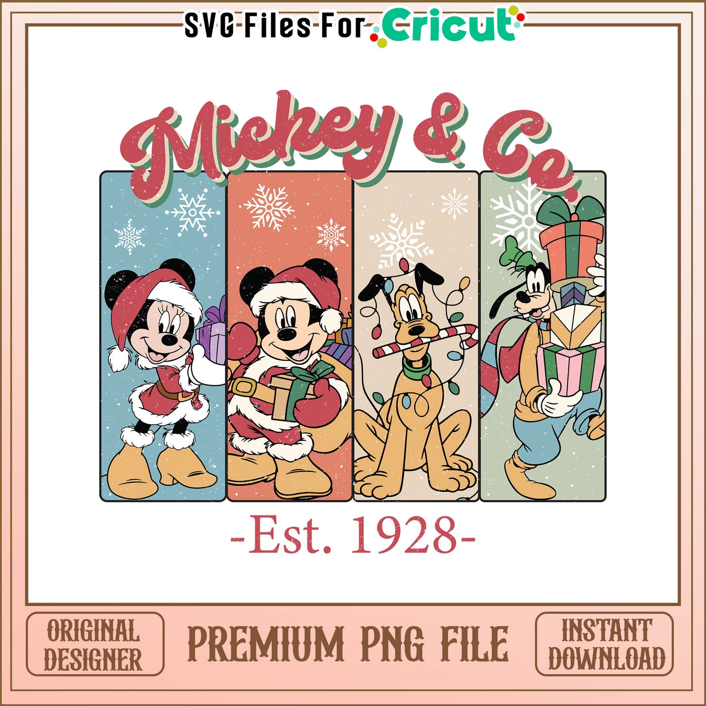 Mickey & co est 1928 characters christmas png, mickey mouse characters png