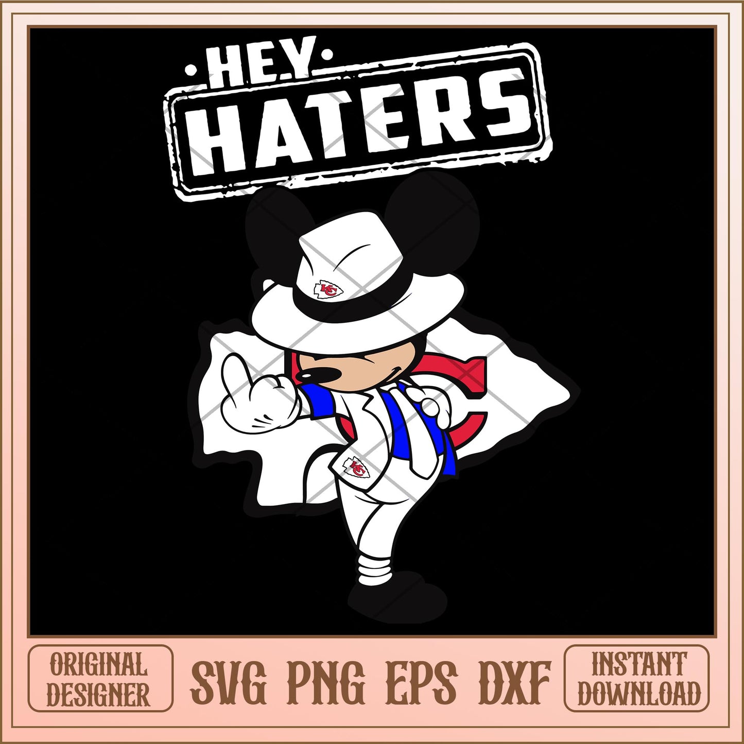 Mickey mouse Hey haters Chiefs svg, Disney characters svg, digital download