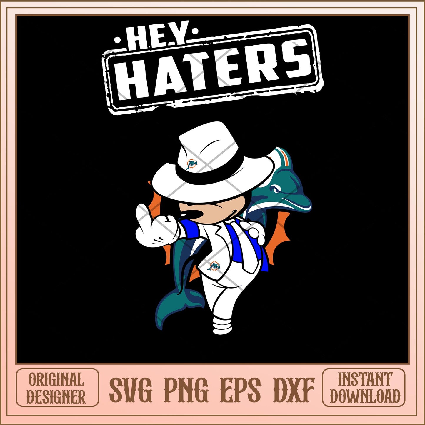 Mickey mouse Hey haters Dolphins svg, Disney characters svg, digital download