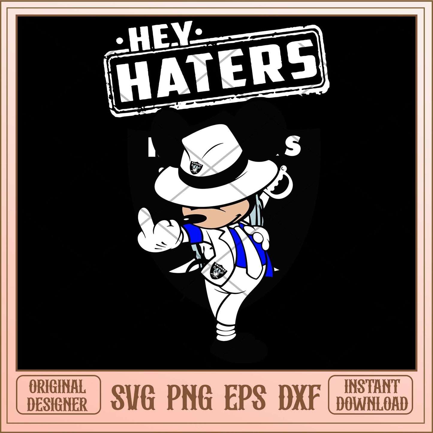 Mickey mouse Hey haters Raiders svg, Disney characters svg, digital download
