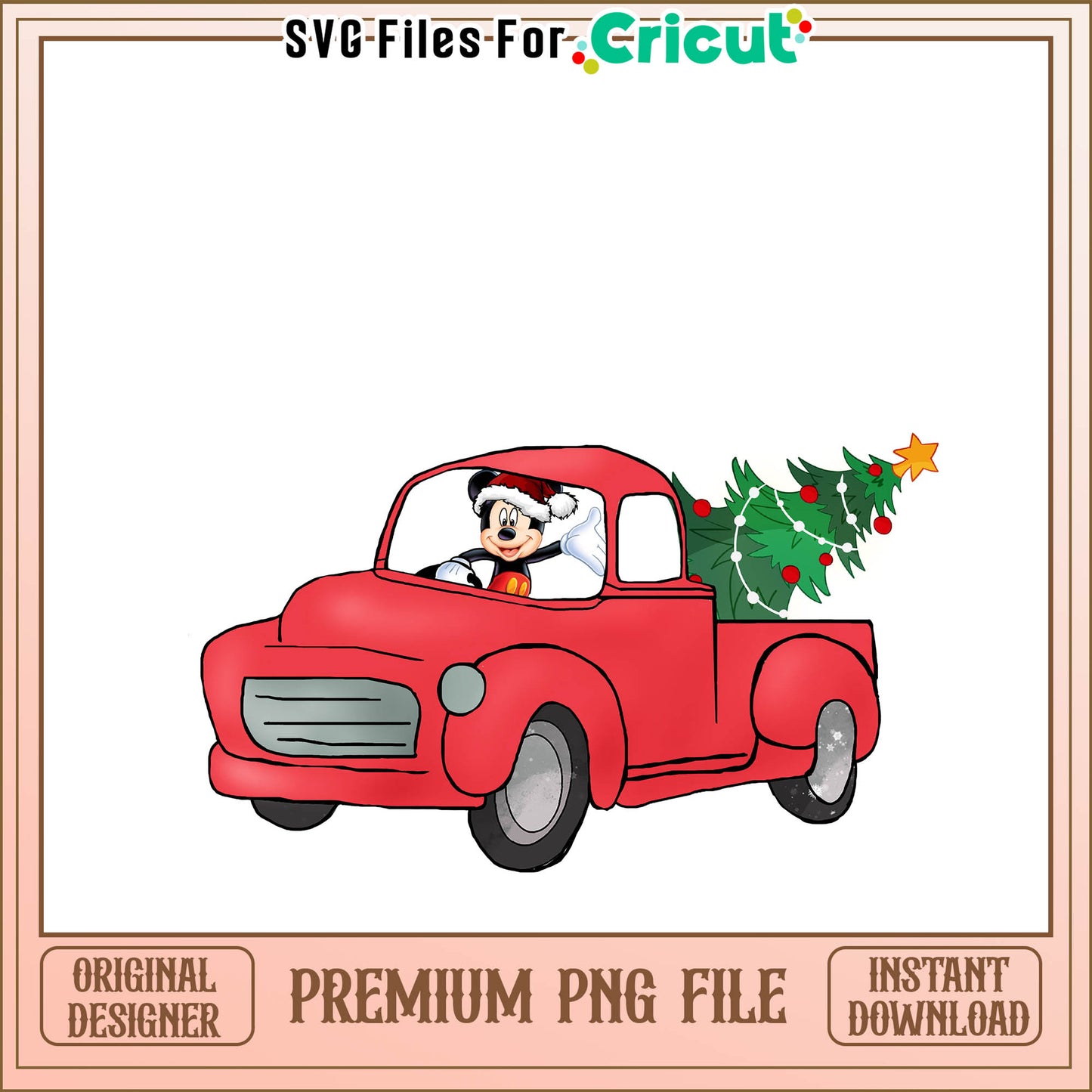 Mickey mouse and truck cars png, mickey on truck cars Christmas png
