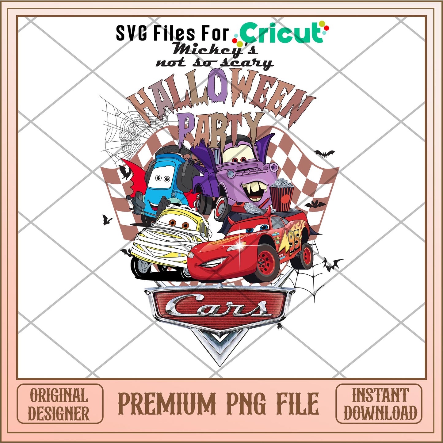 Mickey's Not So Scary Halloween Party cars png, cars png, digital download