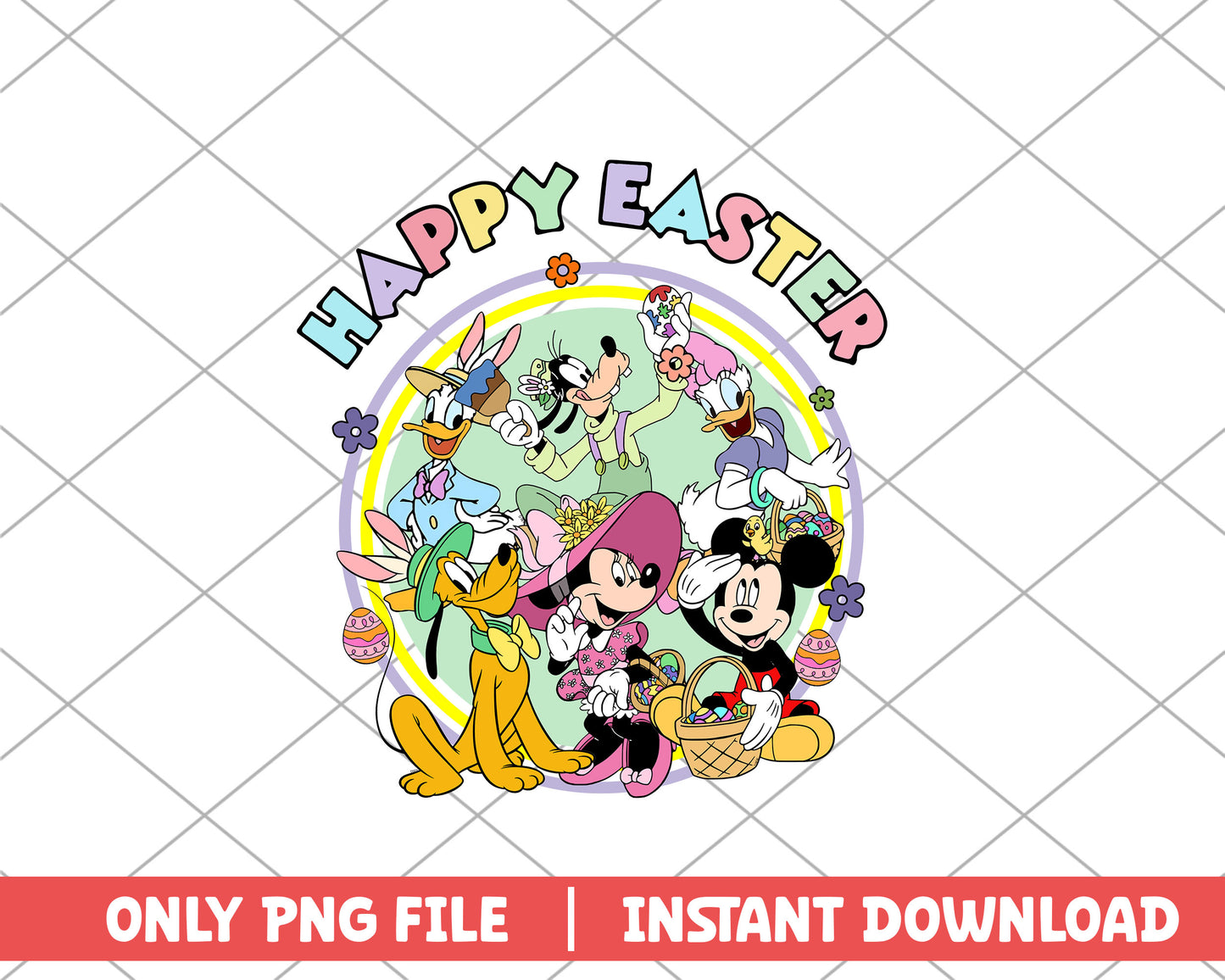 Mickey's friends happy easter easter png