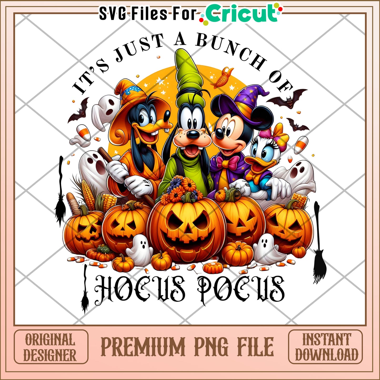 Mickey's friends hocus pocus png, killers characters png, halloween pumpkin png