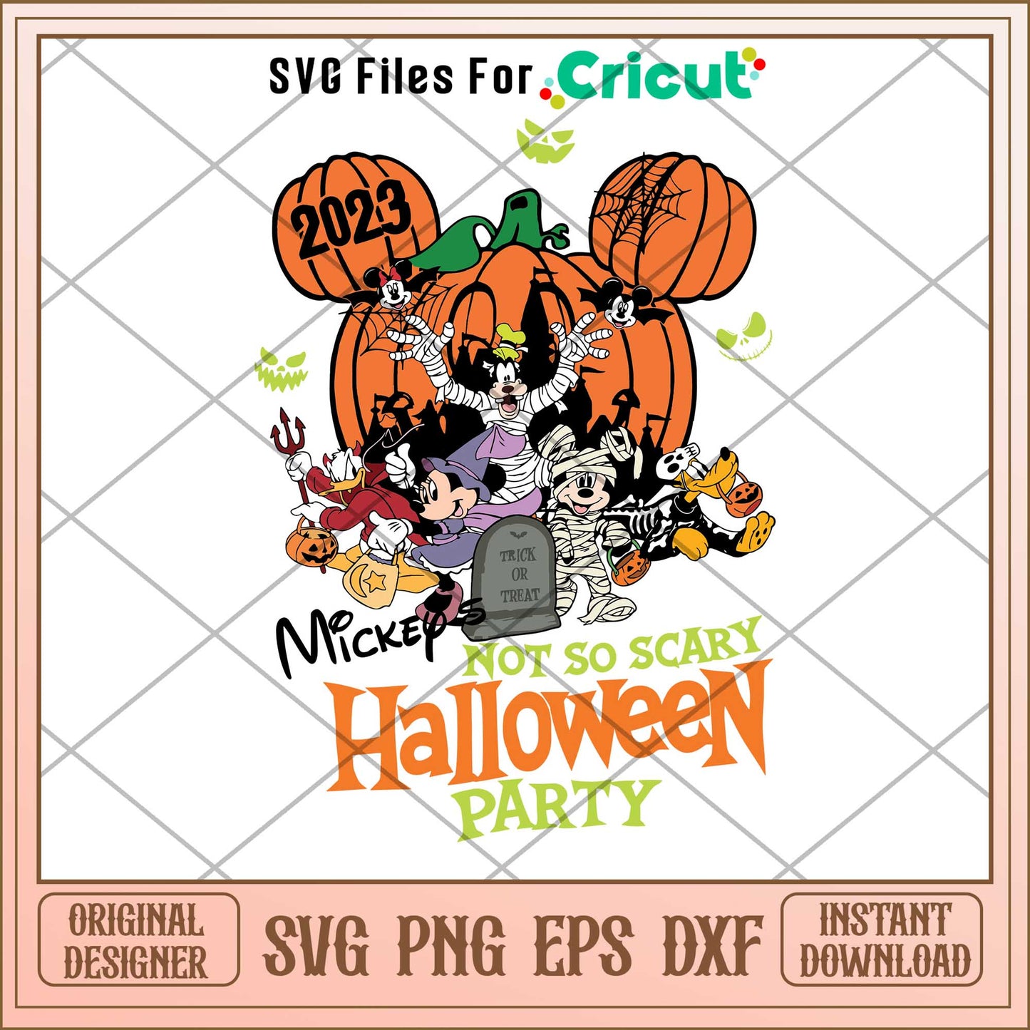 Mickey's not so scary halloween party svg, Disney characters svg, Digital Download